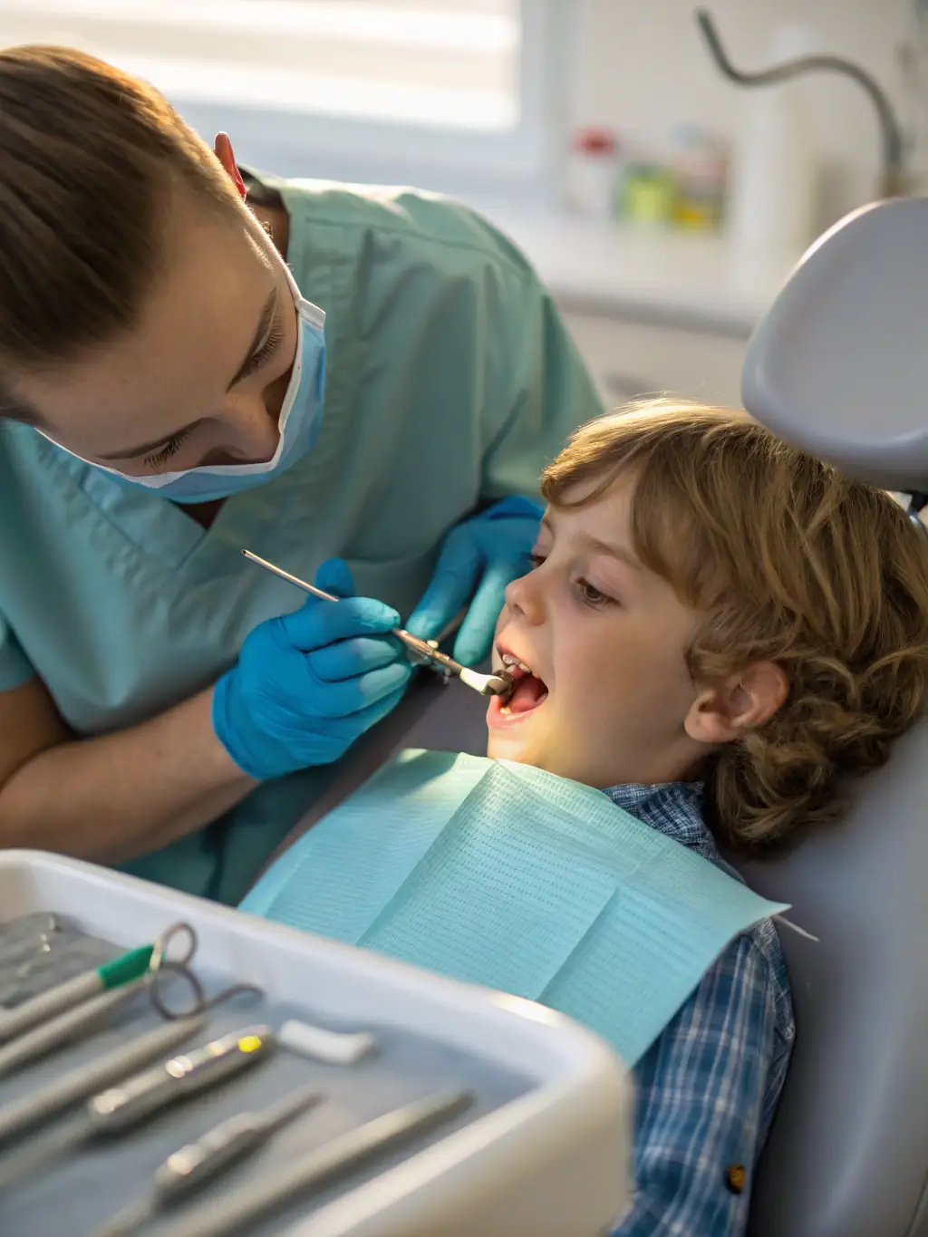A detailed image showcasing the process of filling a cavity, highlighting the materials used and the precision of the procedure at TellerDental.